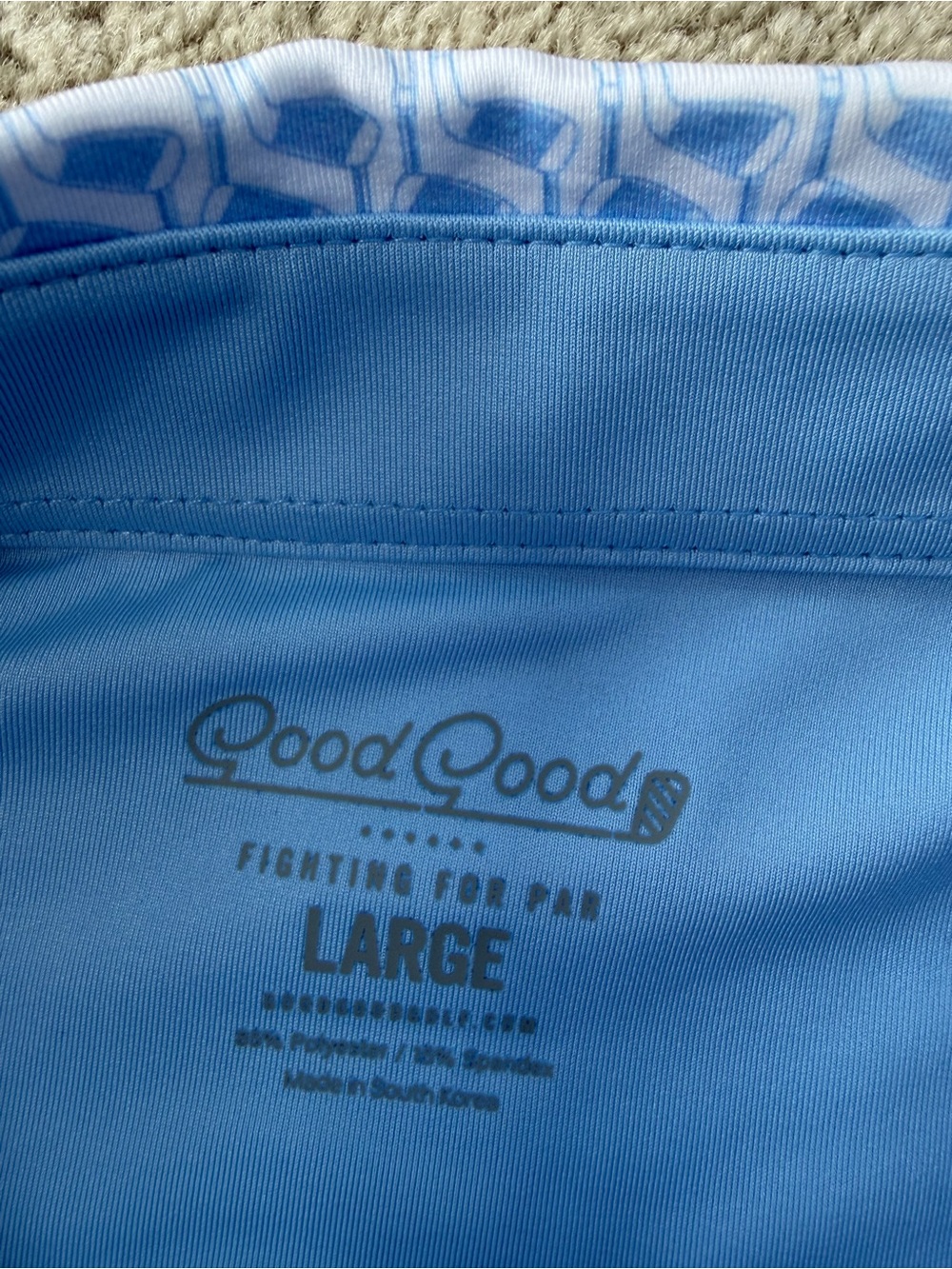 Good Good Golf Men’s Size Large Fighting for Par Good Shot Polo Blue Golf Clubs - Picture 6 of 13